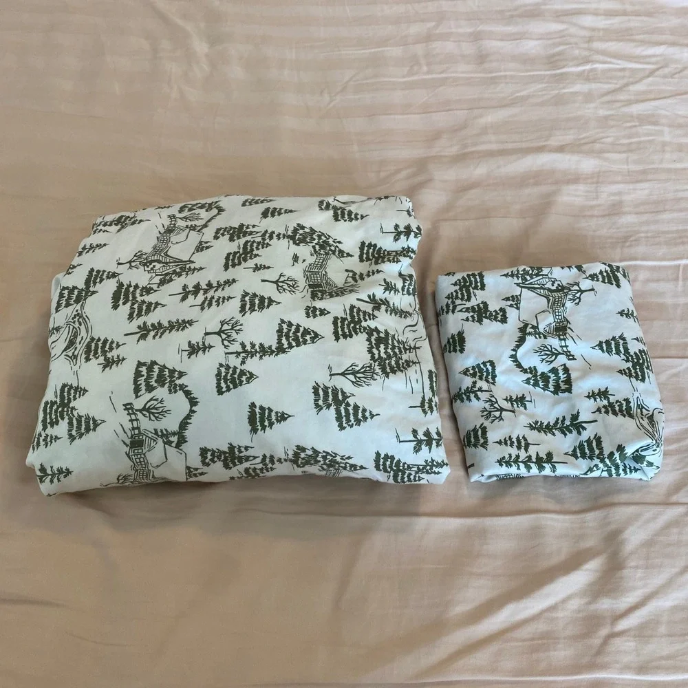 Threshold Twin XL 100% Cotton 400-Thread-Count Christmas Holiday Sheet Set
